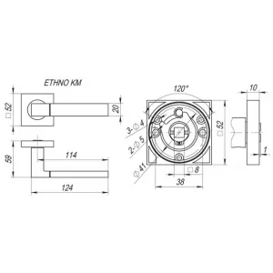 Дверная ручка ETHNO KM SN/CP-3