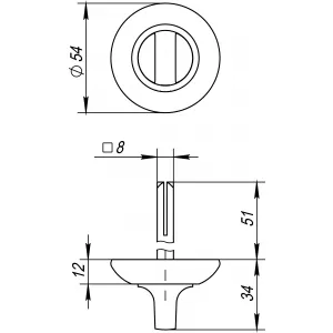 Ручка поворотная BKW8 RM-CP-8