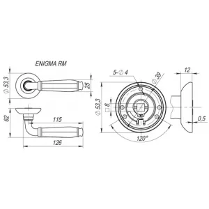 Дверная ручка ENIGMA RM AB/GP-7