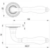 Ручка Armadillo (Армадилло) раздельная Silvia CL1 AS/LWP-109 Античное серебро/беж фарфор