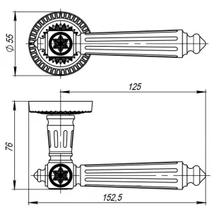 Дверная ручка Matador CL4-BB-17 Коричневая бронза