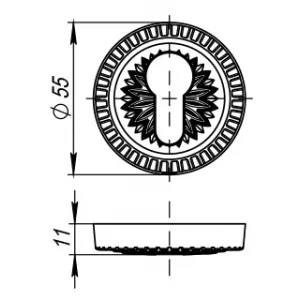 Накладка CYLINDER ET/CL-GOLD-24 Золото 24К 2 шт.