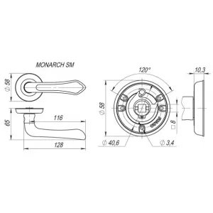 Дверная ручка MONARCH SM MAB-6 темная бронза