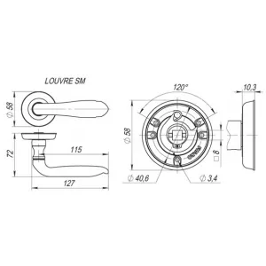 Дверная ручка LOUVRE SM AS-3 античное серебро