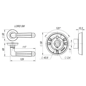 Дверная ручка LORD SM MAB-6 темная бронза