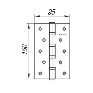 Петля универсальная IN6400U WAB (4BB 150x95x3) мат. бронза