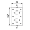 Петля Fuaro (Фуаро) универсальная IN6400UE PB (4BB/E 150x95x3) латунь