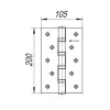 Петля Fuaro (Фуаро) универсальная IN8400U WAB (4BB 200x105x3) мат. бронза