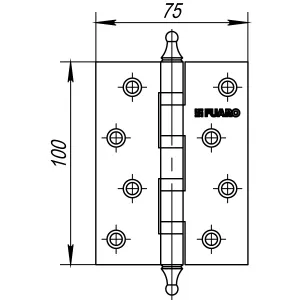 Петля универсальная IN4400UA-BL CP (4BB/A/BL 100x75x2,5) хром БЛИСТЕР