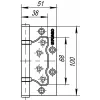 Петля Fuaro (Фуаро) универсальная без врезки IN4500W-BL AB (500-2BB/BL 100x2,5) бронза БЛИСТЕР