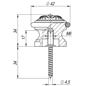 Упор дверной DS SM01 AS-3 античное серебро