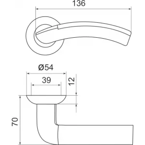 Дверная ручка Libra LD27-1SN/CP-3 матовый никель/хром TECH (кв. 8х140)