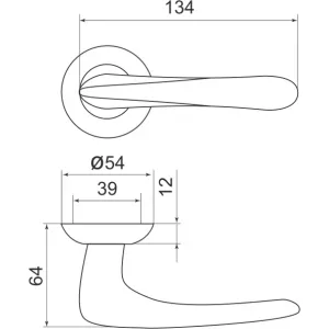 Дверная ручка Pava LD42-1GP/SG-5 золото/матовое золото TECH (кв. 8х140)