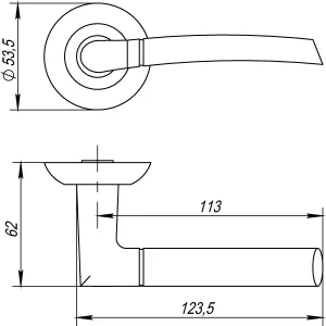 Дверная ручка ARDEA TL SG/GP-4 матовое золото/золото