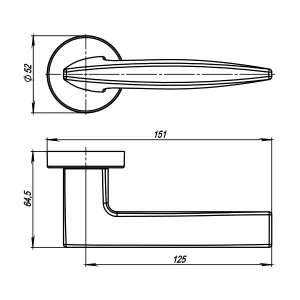 Дверная ручка SQUID URB9 SN-3 Мат никель