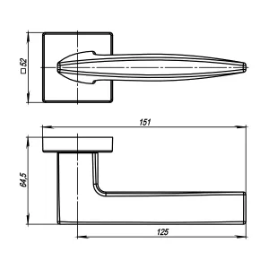 Дверная ручка SQUID USQ9 SN-3 Мат никель