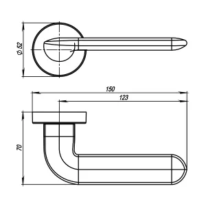 Дверная ручка EXCALIBUR URB4 OB-13 Античная бронза