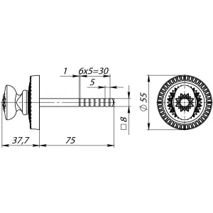 Ручка поворотная BKW8/CL OB-13 Античная бронза