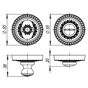 Ручка поворотная WC-BOLT BK6/CL-CP-8 Хром