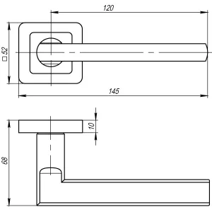 Дверная ручка PLUTON QR GR/CP-23 графит/хром