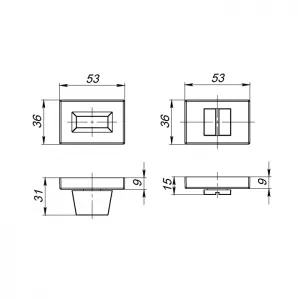 Ручка поворотная WC-BOLT BK6 UCS BPVD-77 Вороненый никель