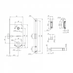 Корпус замка ML85-50 BL (черный)