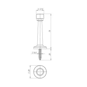 Упор дверной настенный DS-15 CP хром