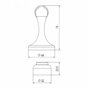 Упор дверной магнитный DSM-45 CP-8 хром