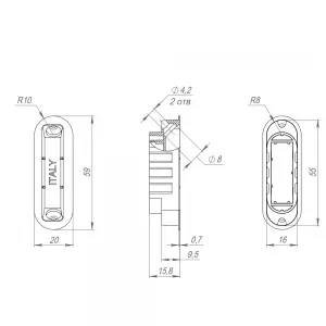 Магнитная защелка WC с ответной планкой GRAVITY G01.190.50.96 BL черный