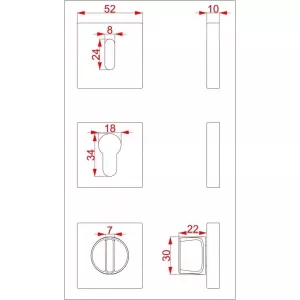 Фиксатор CEBI WC SQ MP35 (матовое золото)