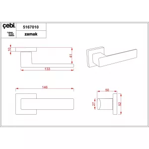 Ручки дверные CEBI CUBE SQ цвет MP21 (белый)