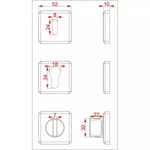 Фиксатор CEBI WC CARLI PC35 (матовое золото полимер)