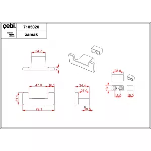 Крючок двойной A7105 020 PC27 (антрацит полимер) серия LETA