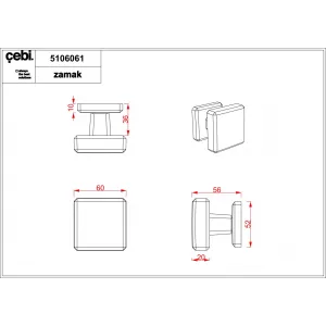 Ручка кноб дверная поворотная CEBI A5106 061 MP21 (белый) серия CARLI, комплект