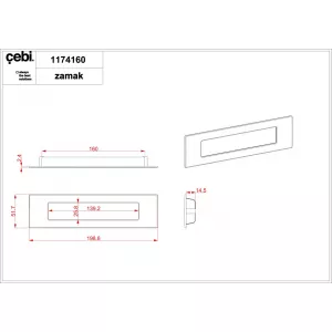 Ручка раздвижная CEBI A1174 160мм PC27 (антрацит полимер), 1шт