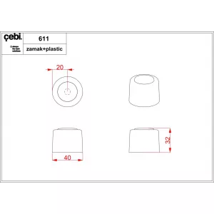 Дверной ограничитель CEBI C611 MP05 (матовый хром полимер)