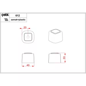 Дверной ограничитель CEBI C612 PC35 (матовое золото полимер)