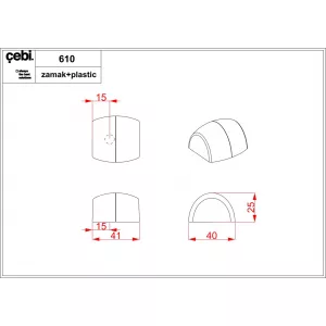 Дверной ограничитель CEBI C610 PC35 (матовое золото полимер)