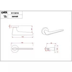 Ручки дверные CEBI GIGI цвет MP67 (антрацит полимер)