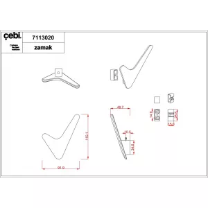 Крючок двойной A7113 020 PC27 (антрацит полимер) серия GIGI