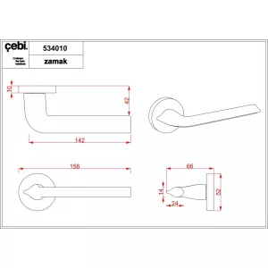 Ручки дверные CEBI LUMA цвет MP05 (матовый хром полимер) CEBI