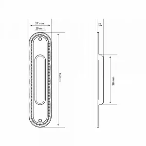 Дверная ручка для раздвижных дверей P603 полированная латунь F01