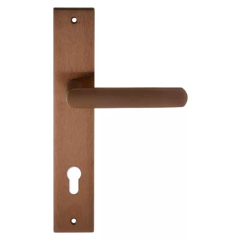 Дверная ручка на планке Extreza AQUA-PL13-CYL-85-F09-PVD (AQUA 113) медь покрытие PVD