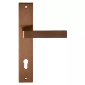 Дверная ручка на планке Extreza ENZO-PL13-CYL-85-F09-PVD (ENZO 117) медь PVD