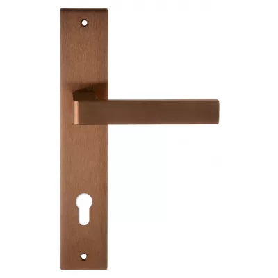 Дверная ручка на планке Extreza ENZO-PL13-CYL-85-F09-PVD (ENZO 117) медь PVD