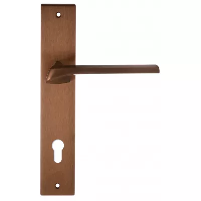Дверная ручка на планке Extreza ERICA-PL13-CYL-85-F09-PVD (ERICA 119) медь покрытие PVD