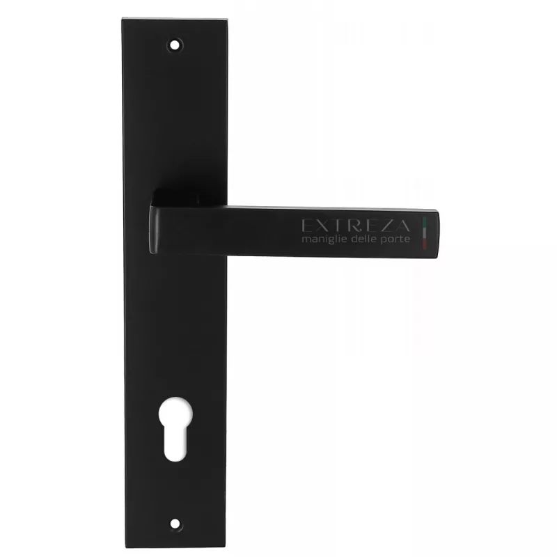 Дверная ручка на планке Extreza ENZO-PL11-CYL85-F22 (ENZO 117) черный матовый