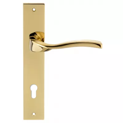 Дверная ручка на планке Extreza PERLA-PL13-CYL-85-F06-PVD (PERLA 114) полированная латунь PVD