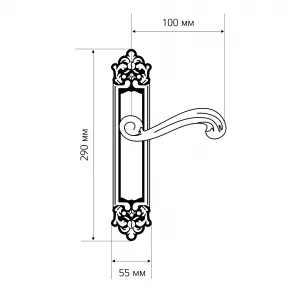 Дверная ручка на планке Extreza BERTA-PL02-F01 (BERTA 312) полированная латунь