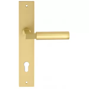 Дверная ручка на планке Extreza STEM-PL13-CYL-85-F07-F02 (STEM 135) матовая латунь глянец / матовая латунь